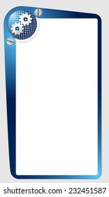 blue frame for text with grid and cogwheels