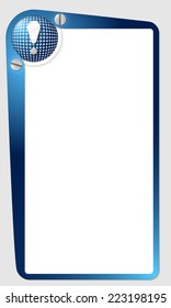 blue frame for text with grid and exclamation mark