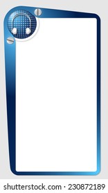 blue frame for text with grid and headphones