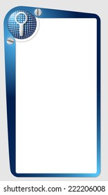 blue frame for text with grid and magnifier