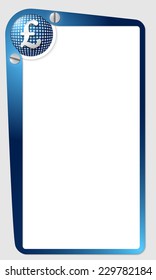 blue frame for text with grid and pound sterling symbol