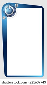 blue frame for text with grid and power button