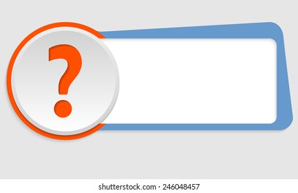 blue frame for text and question mark