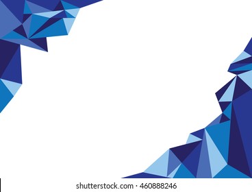 Blue Frame Triangle Polygon, Vector.