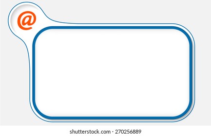 Blue frame for your text and email icon