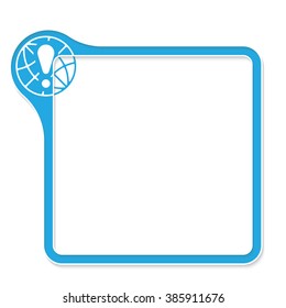 Blue frame for your text and exclamation mark