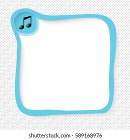 Blue frame for your text and music symbol