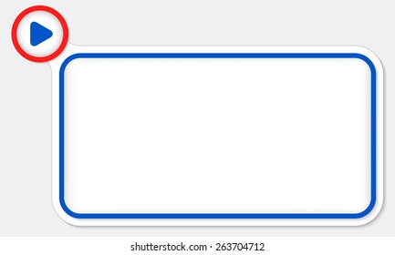 Blue frame for your text and play symbol