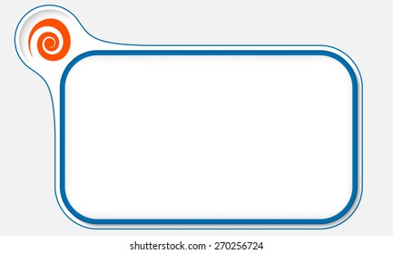 Blue frame for your text and spiral