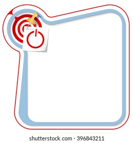 Blue frame for your text with the tack, target and power button
