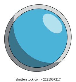 Blue framed button or badge template.
