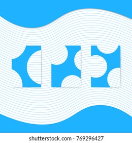 Blue frames with circle and stripe
