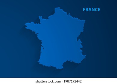Fondo del mapa de Francia azul, vector, ilustración, archivo eps 10
