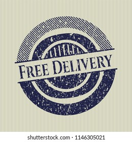 Blue Free Delivery distress grunge stamp