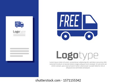 Blue Free delivery service icon isolated on white background. Free shipping. 24 hour and fast delivery. Logo design template element. Vector Illustration