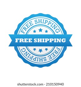 Blue Free Shipping Badge