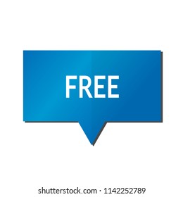 Blue free speech bubble on white background
