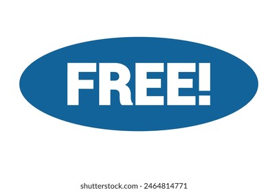 blue free token stamp on a white background