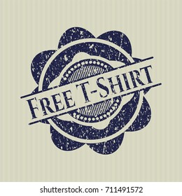 Blue Free T-Shirt distressed rubber grunge stamp