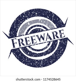 Blue Freeware distressed rubber stamp