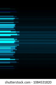 blue frequency bar overlap in dark background, stripe layer backdrop, technology template, vector illustration