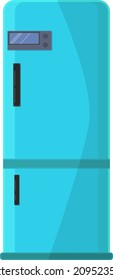 Nevera azul, ilustración, vector sobre fondo blanco.