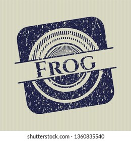 Blue Frog distressed rubber stamp