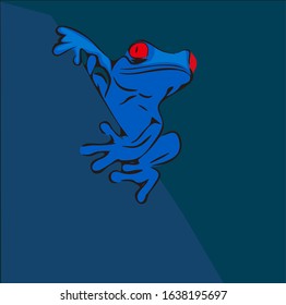 Blue Frog With Red Eyes