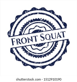 Blue Front Squat distressed grunge seal