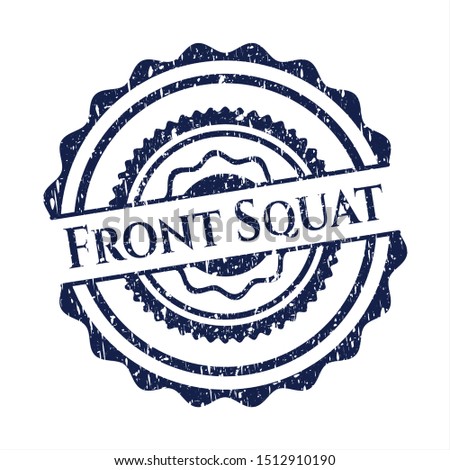 Blue Front Squat distressed grunge seal