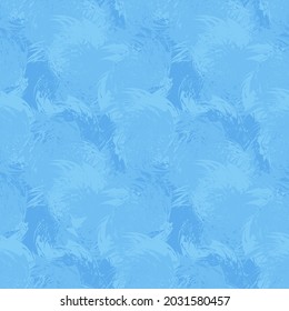 Blue Frost Ice Abstract Pattern Expressionism Digital Illustration. Vector Design Seamless Modern Texture.