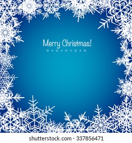  Blue frosty Christmas snowflakes background holiday design
