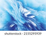Blue frozen splash texture. Abstract digital explosion background. Stylish futuristic vector illustration