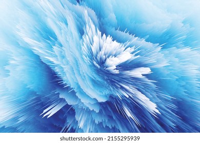 Blue frozen splash texture. Abstract digital explosion background. Stylish futuristic vector illustration