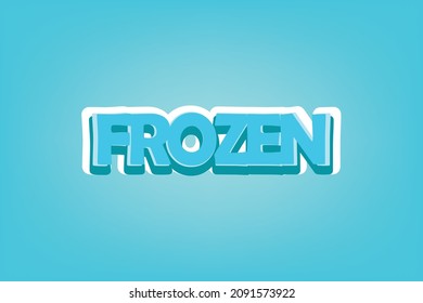 Blue Frozen Text Effect Art Vector Design