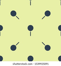 Blue Frying pan icon isolated seamless pattern on yellow background. Fry or roast food symbol.  Vector Illustration