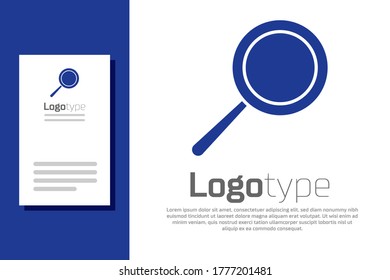 Blue Frying pan icon isolated on white background. Fry or roast food symbol. Logo design template element. Vector Illustration
