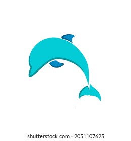 Blue Fullcolor dolphin logo vector 