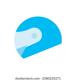 Blue fullface helmet flat icon vector design illustration, biker helmet flat icon, biker safety icon design. 
