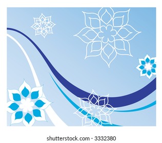 blue fun flower vector