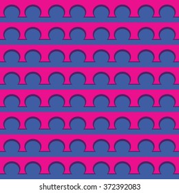 Blue funky circles on the pink background
