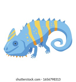 Blue funny chameleon icon. Isometric of blue funny chameleon vector icon for web design isolated on white background