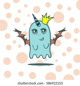 The blue funny monster emotions king