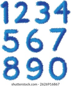 Números de pelúcia azul Matemática