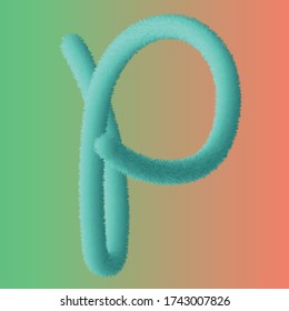 blue furry alphabets, Vector art for kids scrapbooks. Stylish typography, fur letters