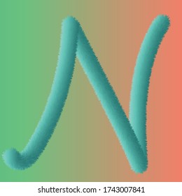 blue furry alphabets, Vector art for kids scrapbooks. Stylish typography, fur letters