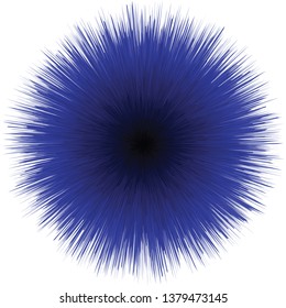 blue furry ball against white background, vector art illustration