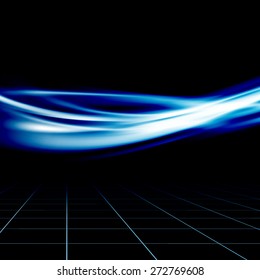 Blue futuristic abstract energy speed wave. Vector illustration
