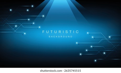 Blue Futuristic Abstract technology background Hi-tech system concept vector illustration