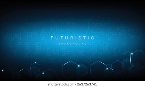 Blue Futuristic Abstract technology background Hi-tech system concept vector illustration